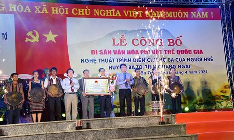 Nghệ thuật trình diễn Chiêng ba của người Hrê huyện Ba Tơ, tỉnh Quảng Ngãi - Di sản văn hóa phi vật thể cấp quốc gia