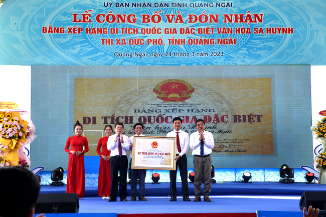 Quảng Ngãi: Công bố và đón nhận Bằng xếp hạng Di tích Quốc gia đặc biệt Văn hóa Sa Huỳnh